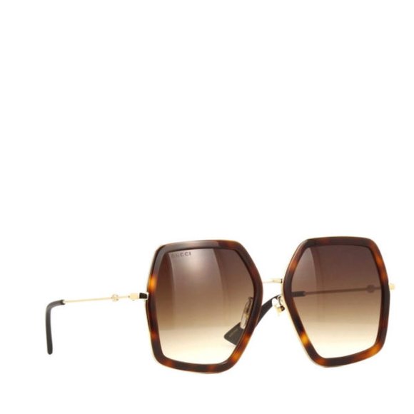 Gucci Brown Black 56mm Geometric Havana Frame | Gradient Lens Sunglasses